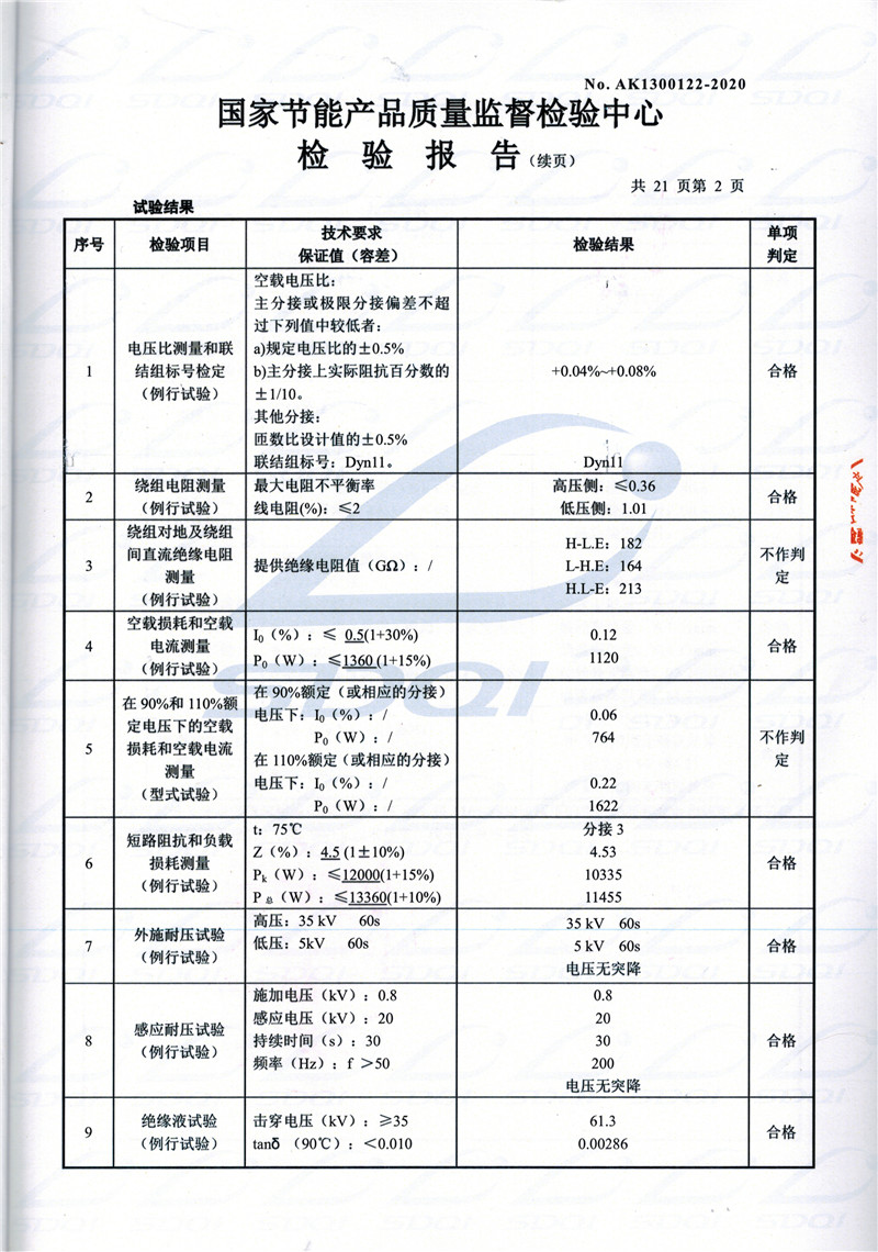 高低压试验报告-S11-1250阳谷阳谷阳谷油浸式变压器-2.jpg